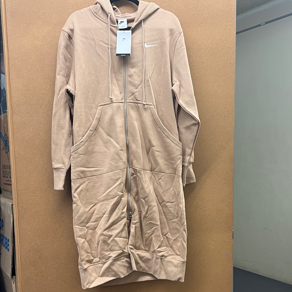 Nike Women's Beige Longline Hoodie Jacket